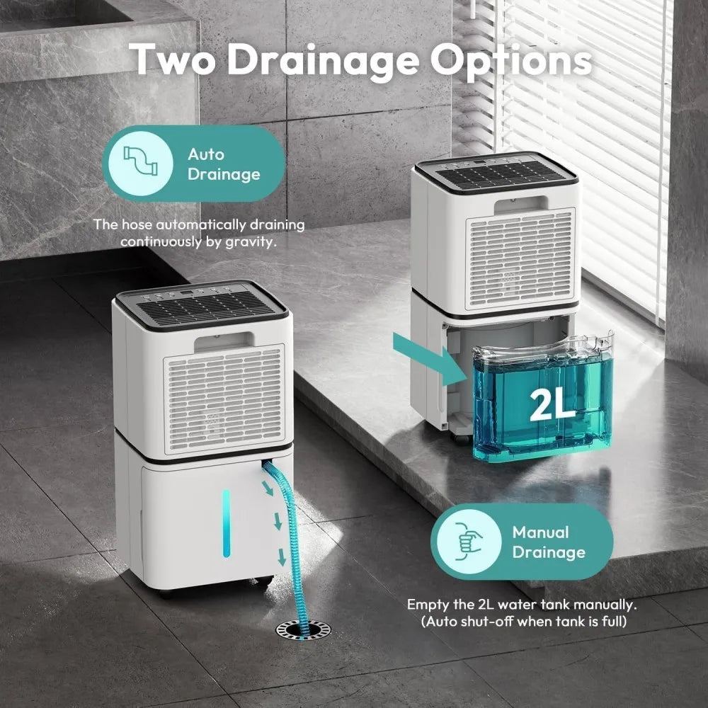 HUMILABS  OL12-BD023F Portable Dehumidifier, 3 Modes, Auto Defrosting, 12-Hour Timer, 12L Dehumidifying Capacity, 15-25㎡ Scope