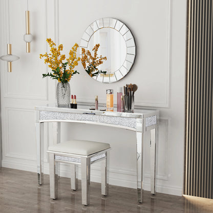 Spiegelconsole Tafel – Haltafel – Sidetable – Make-Up Tafel – Moderne Spiegelafwerking – 120 Cm Breed – MDF En Glas