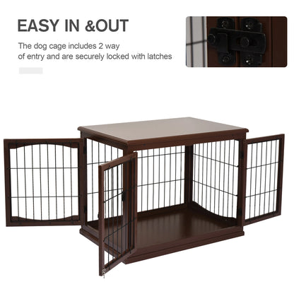 Hondenbench – Hondenkooi – Hondenhok – Dog Kennel – Hondenbox – Bruin – 2 Deuren Met Slot – Stevige MDF Constructie