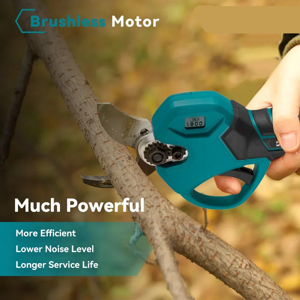 Accu Snoeischaar - 30 mm Snijdiameter - Elektrische Snoeischaar - Krachtige brushless motor - Lichtgewicht en ergonomisch - SK5 Stalen Messen - Voor Tuin - Boomgaard en Landschapsverzorging - 2 Accu's met 1 Lader - QUORE