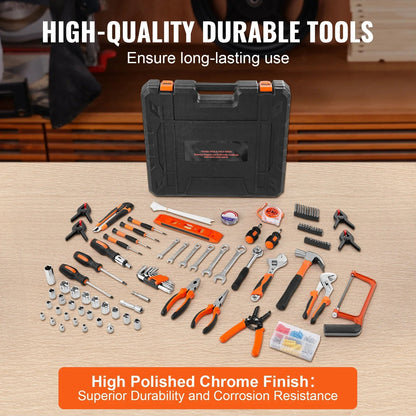 Tool Set – 216 Piece Hand Tool Set – Includes Screwdrivers, Wrenches, Hammer &amp; Pliers – Storage Case – Black