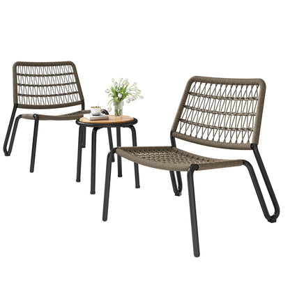 Buitenstoelen – Tuinstoelen – Balkonstoelen – Strandstoelen – Handgeweven – Weerbestendig – Ergonomisch Ontwerp - 59 x 81 x 71.5 cm