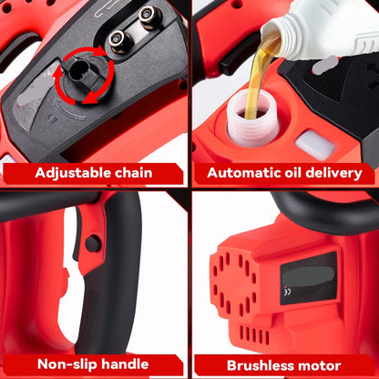 Kettingzaag - Snoeizaag - Takkenzaag - Handzaag - Elektrische/Accu - Draadloze - 16 Inch - 7980W - Brushless Motor Zaag voor Tuinonderhoud & Houtbewerking – 2 Accu's en EU Stekker