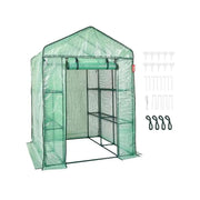 Greenhouse - Garden Greenhouse - Walk-in Greenhouse - with Planks Very Strong PE Tarpaulin - Greenhouse with Steel Plant Holders - with Doors &amp; Windows - 55.5x55.5x78.7in