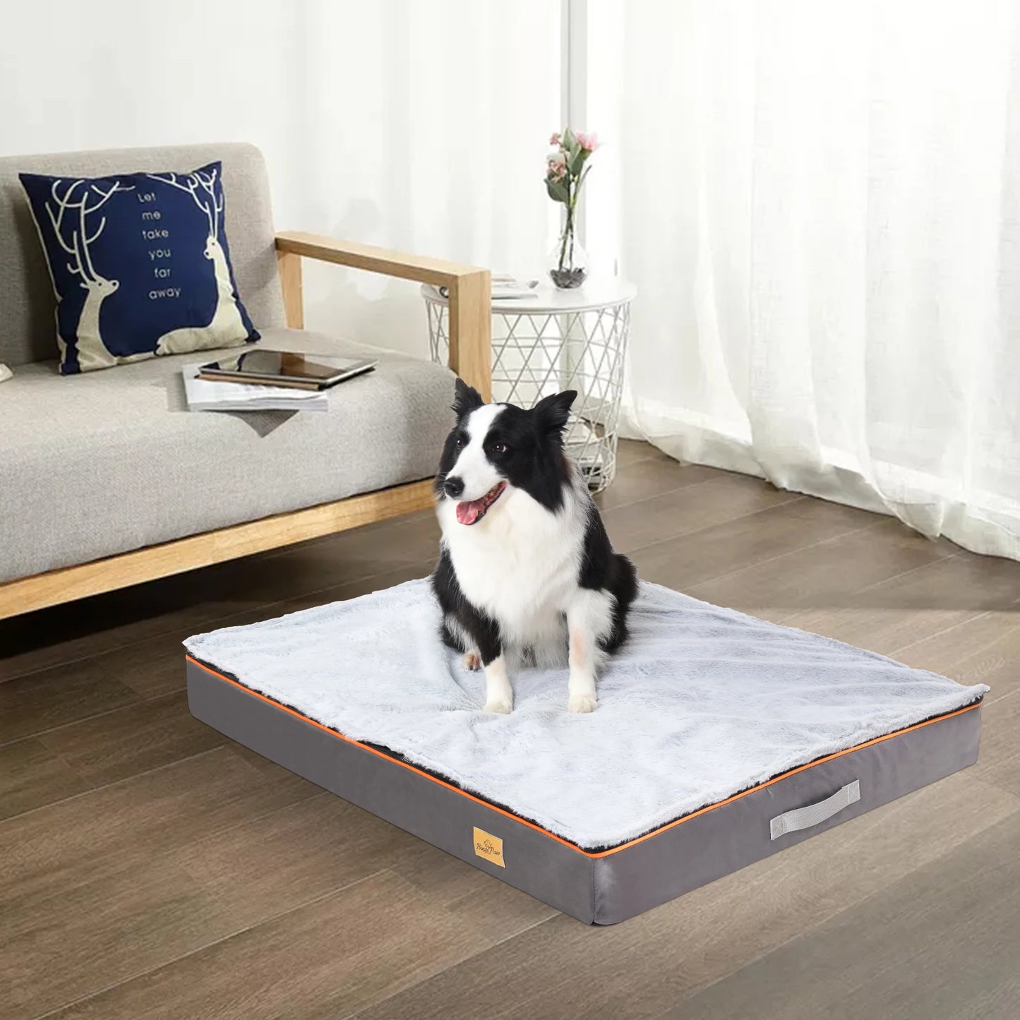 Hondenkussen - Hondenbed Orthopedisch - Gemaakt van Dikke Schuimkussen - Padded Pet Bed - met Wasbare en Waterdichte Hoes - Driedubbel Extra Groot
