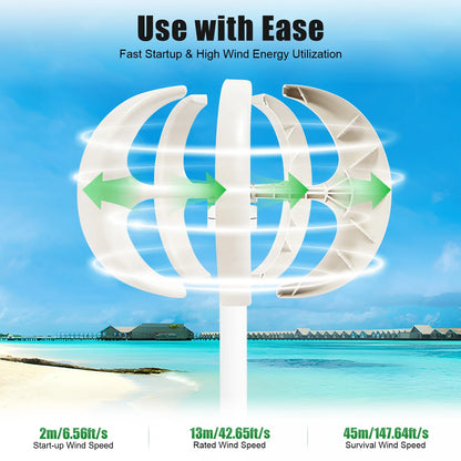 Windturbine – Windgenerator – Duurzame Energie – Thuisgenerator – 600W Vermogen – 12V/24V Spanning - QUORE