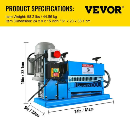 Sihao 370W Electric Wire Stripping Machine 10 Blades 1.5mm-38mm 1mm-38mm Portable Cable Stripper for Removing Plastic Rubber