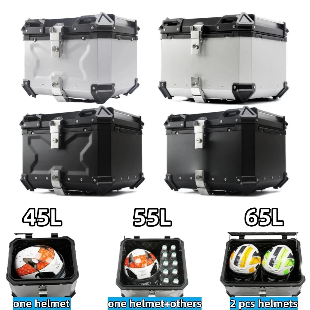 Motorhelm Koffer – Motorkoffer – Helmkoffer – Topkoffer – Motor Bagagekoffer – 55L Aluminium – Waterdicht & Afsluitbaar