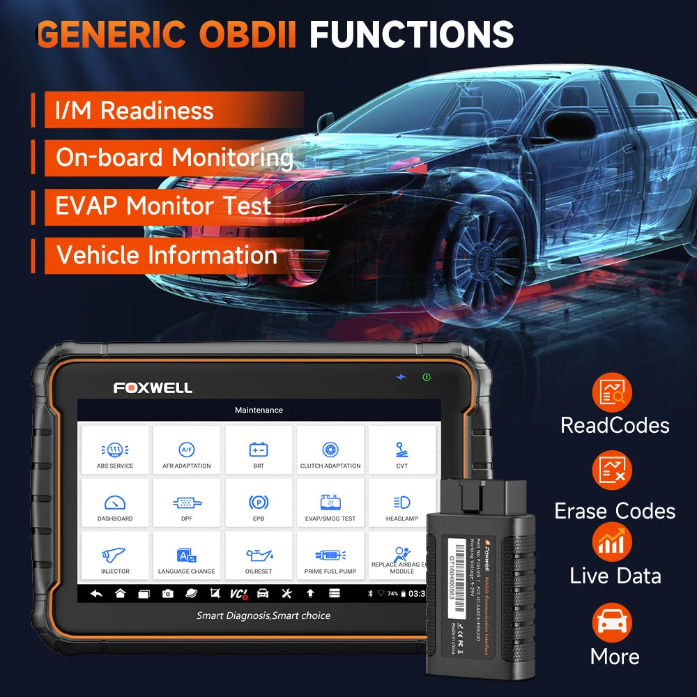 Autodiagnose Scanner – OBD2 Diagnosetool – Foutcode Lezer – Systeemtester – Motor Check – Bidirectionele Besturing – Meertalige Interface - QUORE