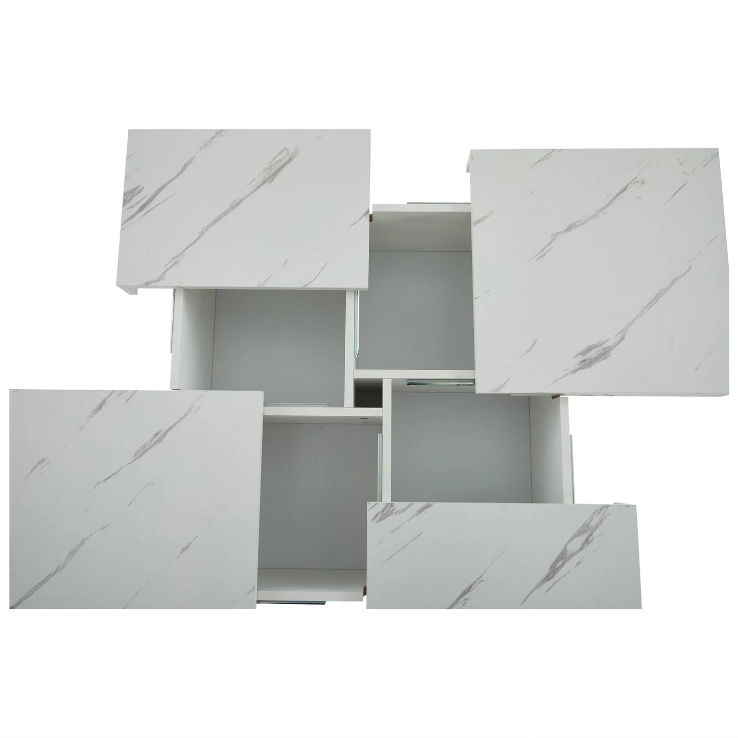Salontafels - Bijzettafel - Kleine Tafel - Tafel - Woonkamer - 90 cm x 90 cm x 25 cm - Wit