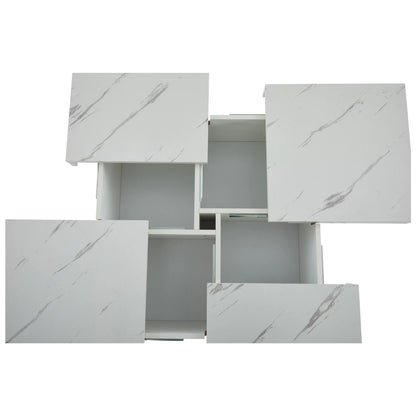 Salontafels - Bijzettafel - Kleine Tafel - Tafel - Woonkamer - 90 cm x 90 cm x 25 cm - Wit