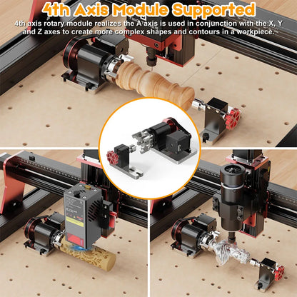 TWOTREES TTC450 Pro CNC Router Machine 4 AxisDIY Woodworking Cutting Screen UI Upgrade Support Switching Laser Mode 460*460*80mm