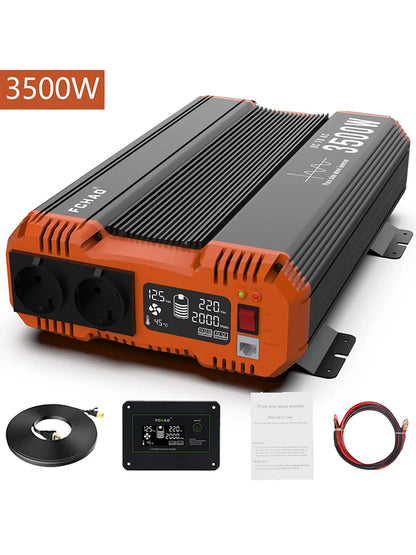 48V Omvormer – Stroomomzetter – Spanningsconverter – Camperomvormer – Zuivere Sinus Omvormer – 3500W Vermogen – LCD Display & Overbelastingsbeveiliging