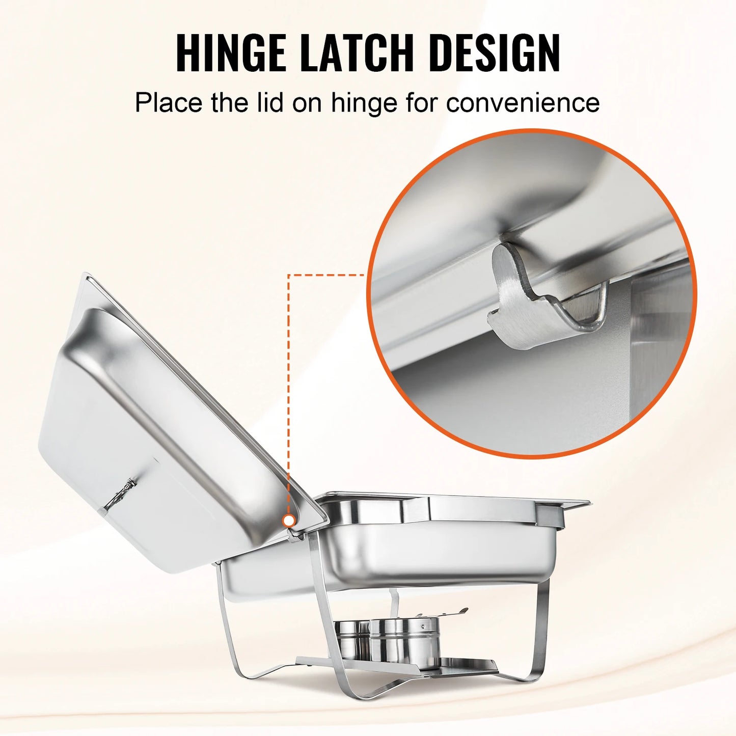 Chafing Dish - Buffetwarmer - Rechthoekige Chafing Dish - Warmhoudplaat - Warmhoudbakken - 8QT - Set van 6 - RVS Buffet Warmhoudbakken voor Catering