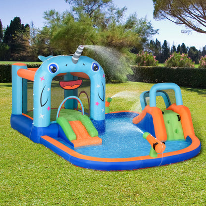 Bouncy Castle met Glijbaan voor Kinderen 3-8 Jaar - Multicolor - 420x370x230 cm - Met Pomp en Draagtas
