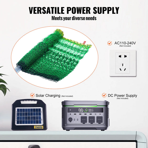 Elektrische afrastering - hekwerk - afrastering - tuinafrastering - 48“ H x 164” L - met palen & dubbel gepunte palen Utility Portable Mesh - voor eenden - 48in164ft
