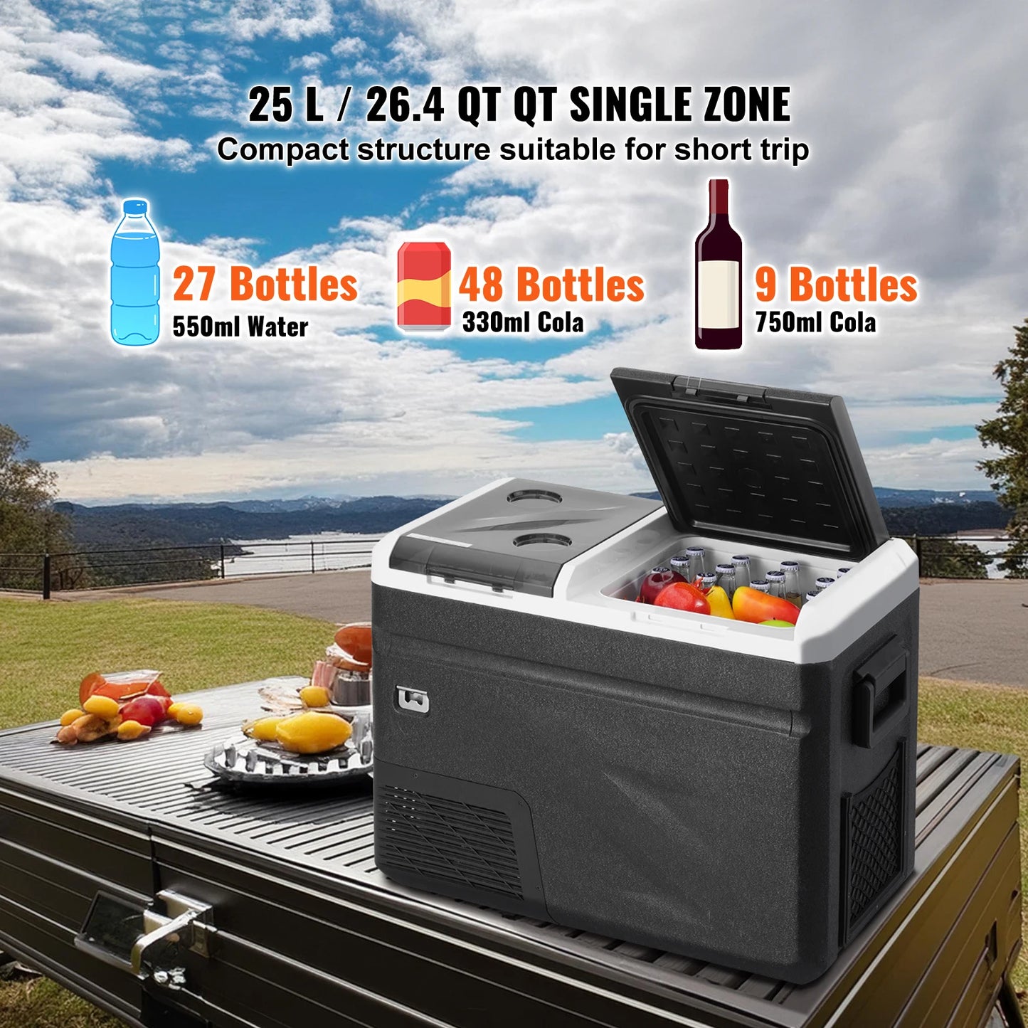 Autokoelbox – Draagbare Koelbox – Elektrische Koelbox – Frigobox – Mini Koelkast – IJsfunctie Tot 13,6 kg – Capaciteit 36 Liter