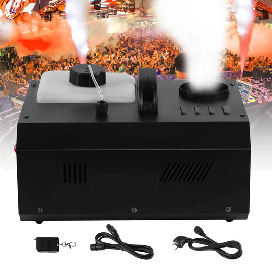 Rookmachine - 1500W Verticale Rookmachine – DMX & Draadloze Besturing – Krachtige Mistgenerator voor Feesten, Podium & Disco - Zwart