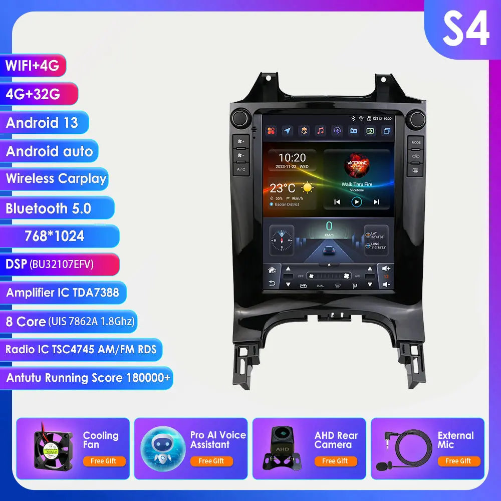 2 DIN Android 13 Autoradio – Autoradio Multimediasysteem – Auto Stereo Speler – 9,7 Inch Touchscreen – CarPlay Android Auto – Octa-Core 2.0 GHz – Compatibel Peugeot 3008 2010-2017 Automatische Airconditioning - QUORE