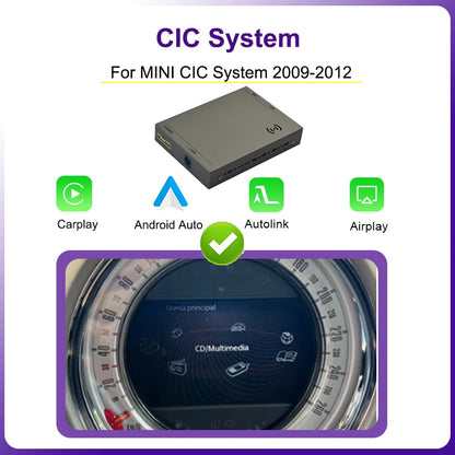 CarPlay Adapter BMW Mini – Draadloze CarPlay – Android Auto Interface – Auto Multimedia Connector – Bluetooth Integratie – Plug & Play Installatie – Ondersteuning Originele Camera’s - QUORE