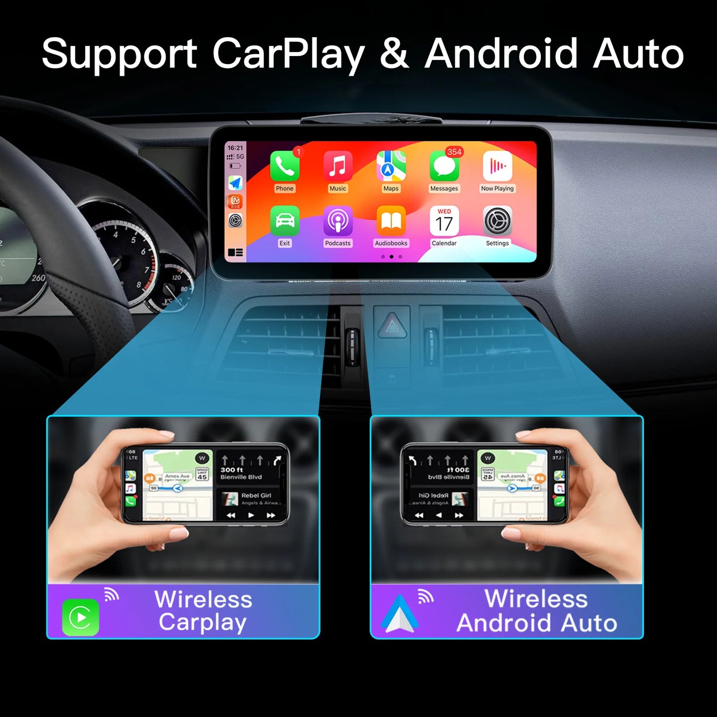 Multimedia Systeem – Autoradio – Infotainmentsysteem – Touchscreen Radio – Android Autostereo – 10,25 Inch Display – Qualcomm Snapdragon 665 – Draadloze CarPlay & Android Auto