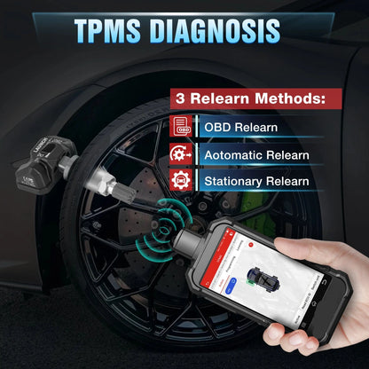 TPMS Diagnose Tool – Bandenspanningsensor Tester – Bandenspanning Monitor – TPMS Reset Tool – OBD-II Diagnose – 5-Inch Scherm – Wifi Updates