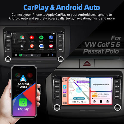 ESSGOO Android 14 6G 128G Carplay Car Radio For Volkswagen Passat b6 b7 golf 5 6 Polo Jetta Skoda Multimedia Player GPS WiFi RDS