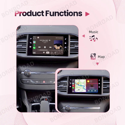 Draadloze CarPlay Adapter – Android Auto Interface – Bluetooth Connector – Mirror Link – Peugeot Citroën SMEG MRN Versie – Draadloze Verbinding – Plug & Play Installatie