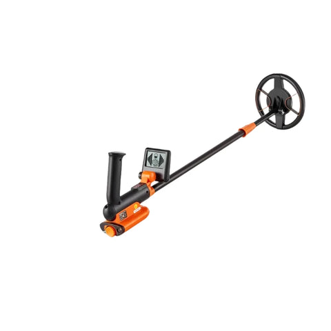 Metaaldetector - Metaalzoekapparaat voor kinderen - Hoge nauwkeurigheid - Oplaadbaar - LCD-scherm - Verstelbaar 25-37in - 6in spoel - Zwart en oranje