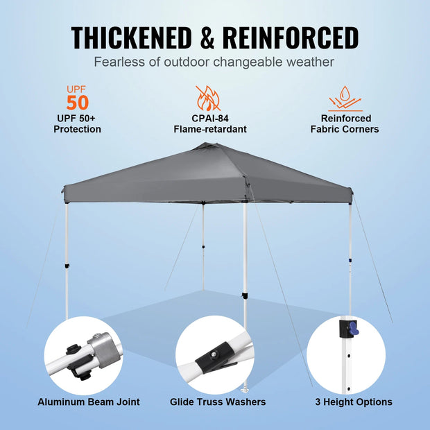 Canopy Tent - Canopy - Party Tent - Canopy Awning - Canopy - Pop Up Canopy Tent - with Portable Roll Bag and 4 Sandbags Waterproof and Sun-Proof Gazebo - 10x10ft Grey