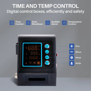 8-in-1 Transferpers – 12x15 Inch – 360° Draaibaar – Digitale Hittepers met Dubbele Verwarming – Zwart
