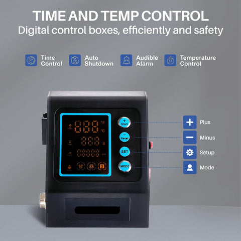 8-in-1 Transferpers – 12x15 Inch – 360° Draaibaar – Digitale Hittepers met Dubbele Verwarming – Zwart