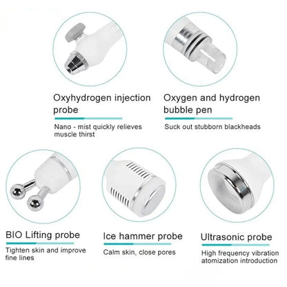 6-in-1 Hydrodermabrasie Machine – Huidverzorgingsapparaat – Gezichtsreinigingsapparaat – Anti-Acne – Huidverjonging – 35W Vermogen – Vacuum Tot 90 kPa