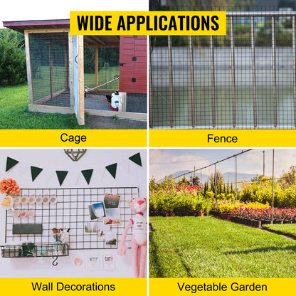 Kippengaas - Tuinafrastering - Tuinafrastering - Gelast - Vinyl Gecoat - 24in x 100ft - Zwart Hardwaredoek & Gaas