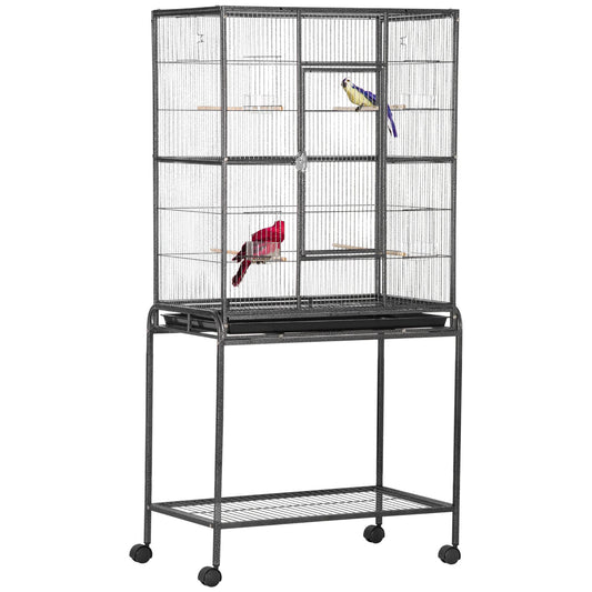 Vogelkooi – Vogelkooi Groot – Vogelkooi Binnen – Kooi Parkieten – Kooi Kanaries – Stevig Metaal en Hout – Ruime Binnenafmetingen 76x46,5x86 cm