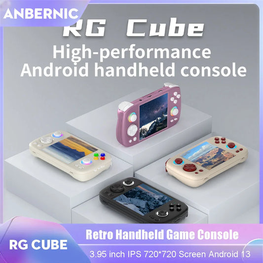 ANBERNIC RG Cube Retro Handheld Game Console 3.95 Inch Touch Screen 720*720 Android 13 Bluetooth WIFI Portable Video Player - QUORE