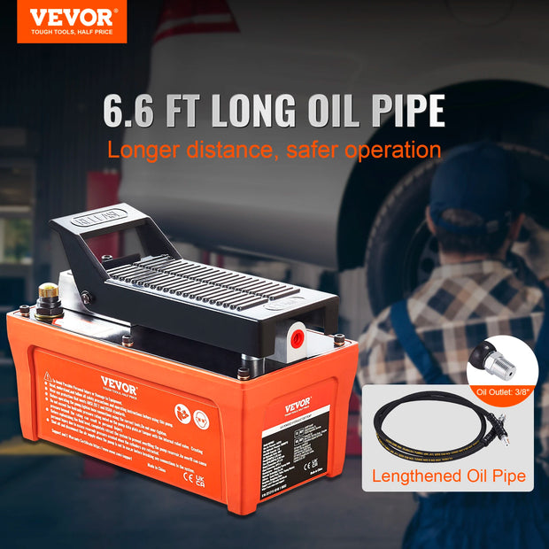 VEVOR Hydraulische Krik - Autokrik - Garagekrik -  10,000 PSI - Voetaangedreven - QUORE