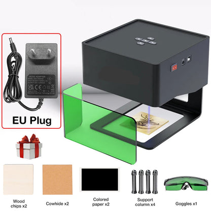 Lasergraveermachine - Graveermachine - Mini Draagbare Laser Graveermachine - 220V - Laser Cutter - DIY Bluetooth Graveren op Hout, Leer, Plastic, Papier (EU Stekker) - QUORE