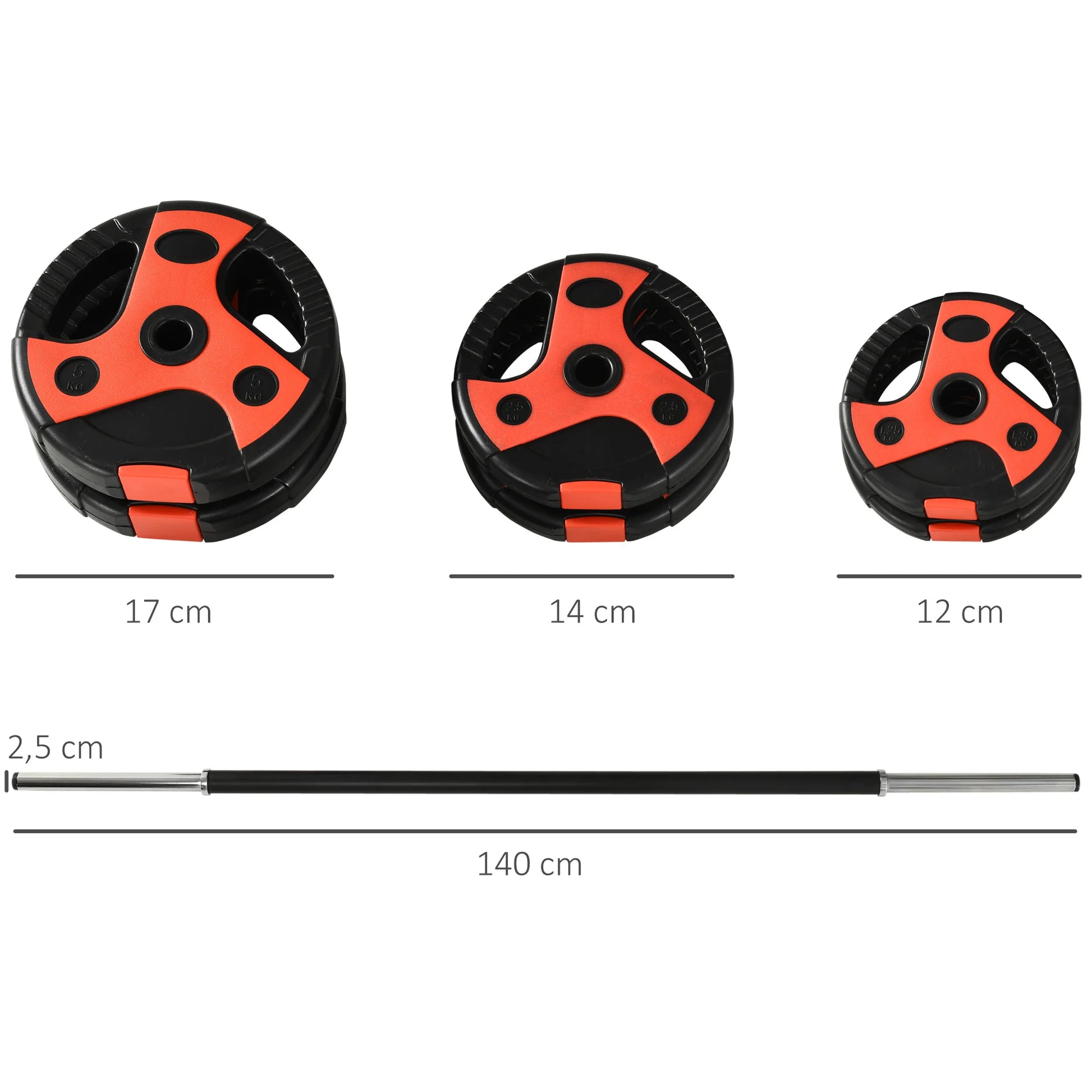 Halterset - Verstelbare - Halterstang - 20 kg Gewichtset - 1.25 kg - 2.5 kg - 5 kg Schijven - Voor Krachttraining -  en Fitness - Duurzame Gewichtsplaten - QUORE