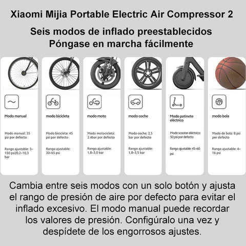 XIAOMI - Portable Air Compressor - Air Compressor - Tire Inflator - Mini Compressor - Electric Tire Pump - Smart Digital Tire Pressure Detection Inflator