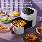 Airfryer - Grote Capaciteit - Inhoud 8L - Multifunctionele friteuse - Airfryer - Heteluchtfriteuse - Temperatuurregeling - 220-240V - Oven - Grill - Defrost Function - Zwart - QUORE