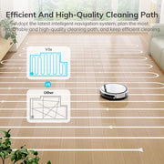 Mop System - Vacuum Cleaner - Robot Vacuum Cleaner - Cordless Vacuum Cleaner - Robot Vacuum Cleaner with Mop Function - Compatible with Alexa/Google/WiFi - 120mins - 3000Pa