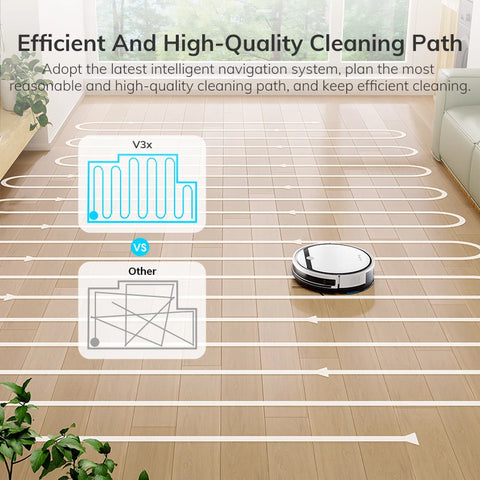 Mop System - Vacuum Cleaner - Robot Vacuum Cleaner - Cordless Vacuum Cleaner - Robot Vacuum Cleaner with Mop Function - Compatible with Alexa/Google/WiFi - 120mins - 3000Pa