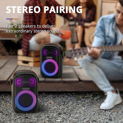 Portable Bluetooth Speaker - Portable Speaker - Party Speaker - 60W Sound - 3-Way System - Dual Audio Mode - Bluetooth 5.3 - IPX6 Waterproof - 12,000mAh - USB Charging Function
