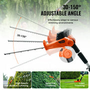 Vevor - Knot Trimmer - Hedge Trimmer - Cordless Hedge Trimmer - 18 inch Double-sided Steel Blade - 74“-94” Telescopic Design - High Branch Trimmer - Orange 