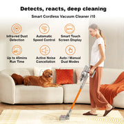 Cordless Stick Vacuum Cleaner - Stick Vacuum Cleaner - Vacuum Cleaner - Cordless Stick Vacuum Cleaner - Powerful Suction - 27KPa - Touchscreen - Cyclone Type - Handheld Vacuum Cleaner - Gray