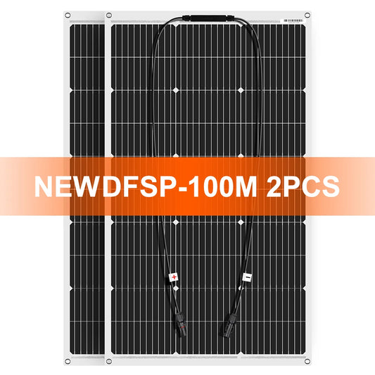 Zonnepanelen - Monokristallijne Zonnepaneel - Draagbaar Zonnepaneel - Flexibele - 200W - 18V - Waterdichte Monokristallijne Zonnepaneel Camping RV Thuis Opladen 12V