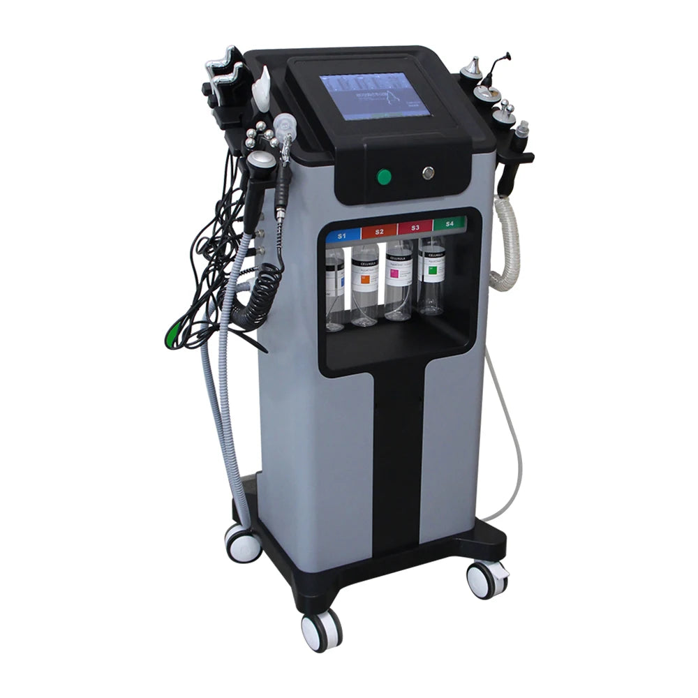 Hydradermabrasie Gezichtsverzorging – Ultrasone Reiniging – Skin Care Apparaat – Gezichtsreiniger – EMS Gezichtslift – 10-in-1 Multifunctioneel – Warmte- en Koudetherapie - QUORE