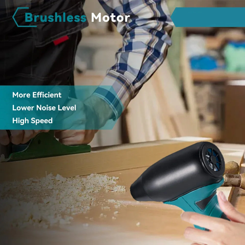 Luchtblazer - Turbo Blazer - Accu - Brushless Motor - 4 Snelheden - 30 m/s Windkracht - 13.000 RPM - 18V - 160W - Draadloze Blaasfunctie - voor Stof - Auto en Werkplaats - 2 Accu's met 1 Lader