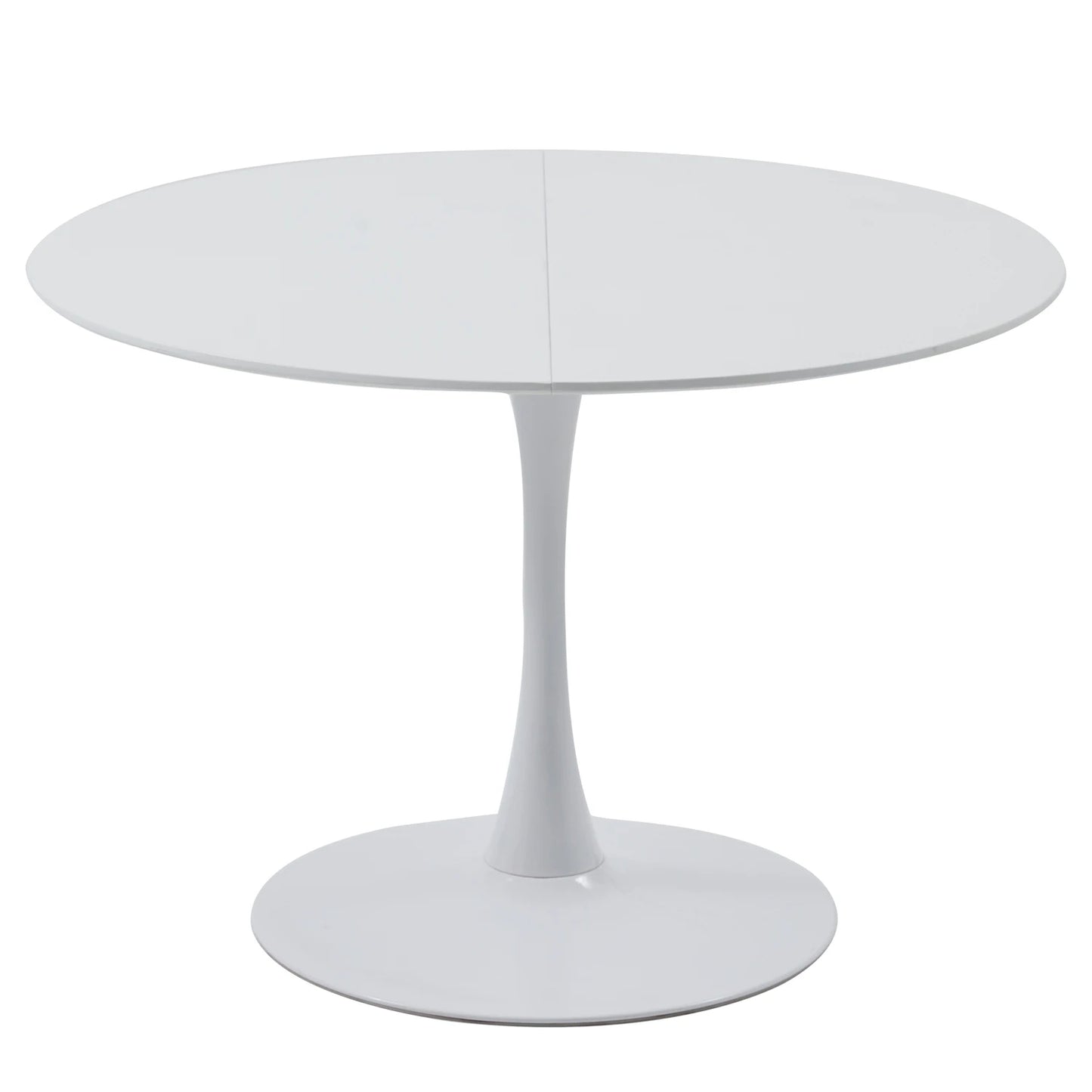 Ronde Eettafel Met Stoelen – Eettafelset – Eetkamerset – Eetkamermeubels – Scandinavisch Design – 110 Cm Diameter – PU-Leren Stoelen - QUORE